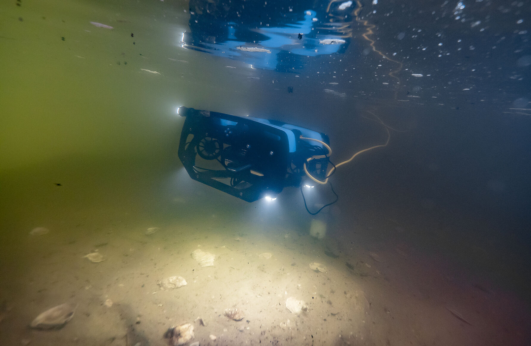 Underwater drone for oyster reefs